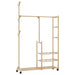 Suport pentru haine cu rafturi și roți 100x38x175,5 cm bambus - WALTI WALTI