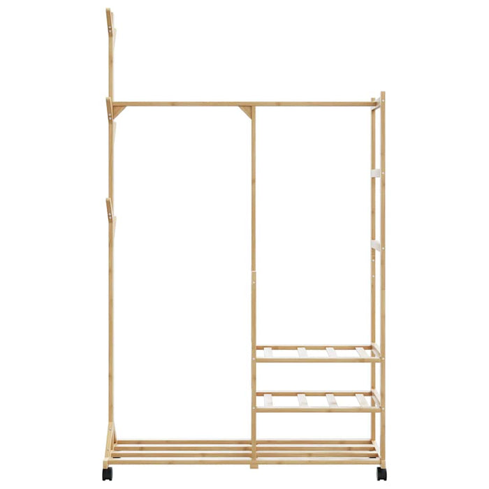 Suport pentru haine cu rafturi și roți 100x38x175,5 cm bambus - WALTI WALTI