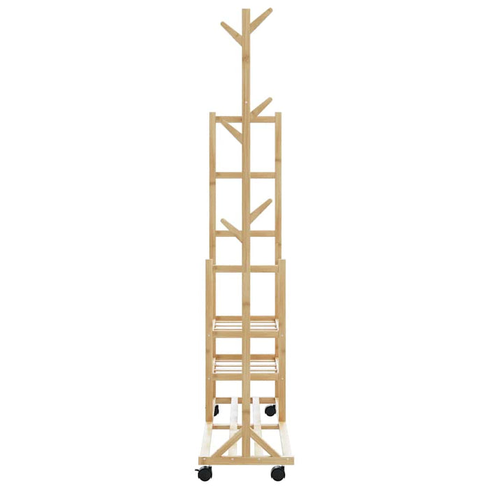Suport pentru haine cu rafturi și roți 100x38x175,5 cm bambus - WALTI WALTI