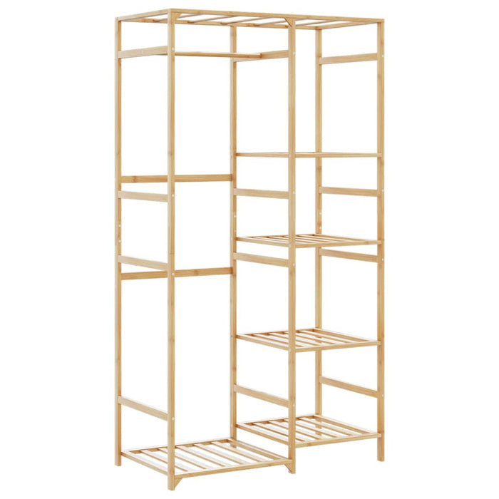 Cuier pentru haine cu rafturi, 100x50x184,5 cm, bambus - WALTI WALTI