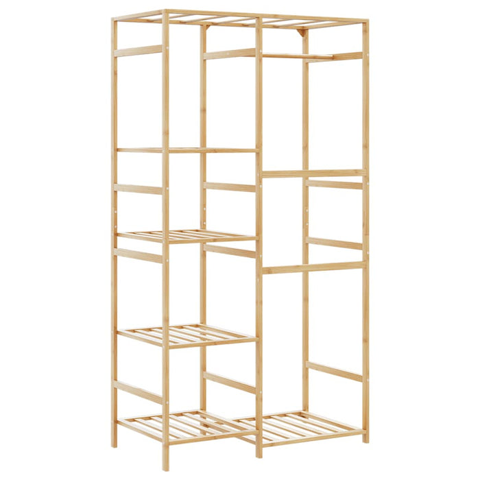 Cuier pentru haine cu rafturi, 100x50x184,5 cm, bambus - WALTI WALTI