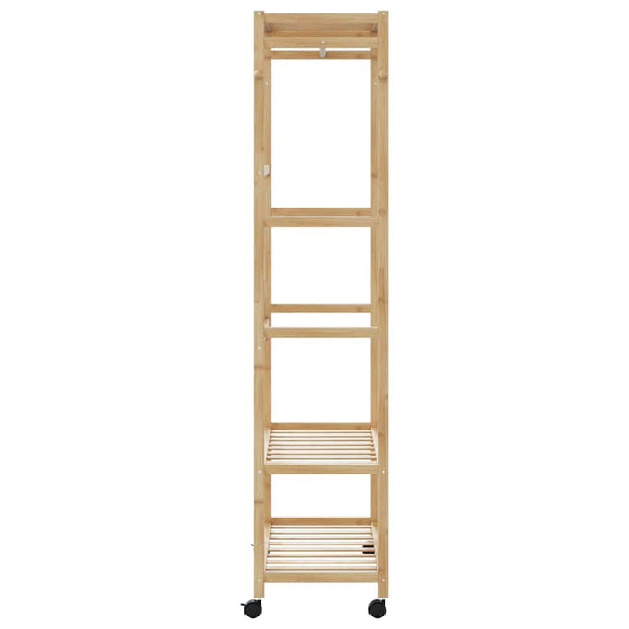 Suport pentru haine cu rafturi și roți 90x40x179,5 cm bambus - WALTI WALTI