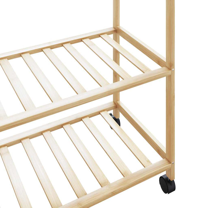 Suport pentru haine cu rafturi și roți 90x40x179,5 cm bambus - WALTI WALTI
