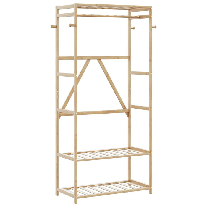 Cuier pentru haine cu rafturi, 80x40x175 cm, bambus - WALTI WALTI