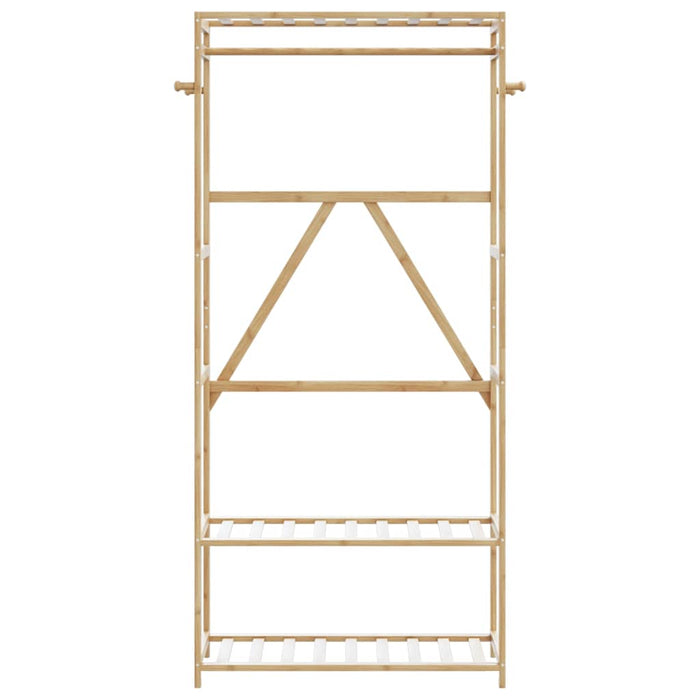 Cuier pentru haine cu rafturi, 80x40x175 cm, bambus - WALTI WALTI