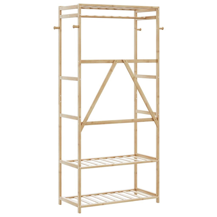 Cuier pentru haine cu rafturi, 80x40x175 cm, bambus - WALTI WALTI
