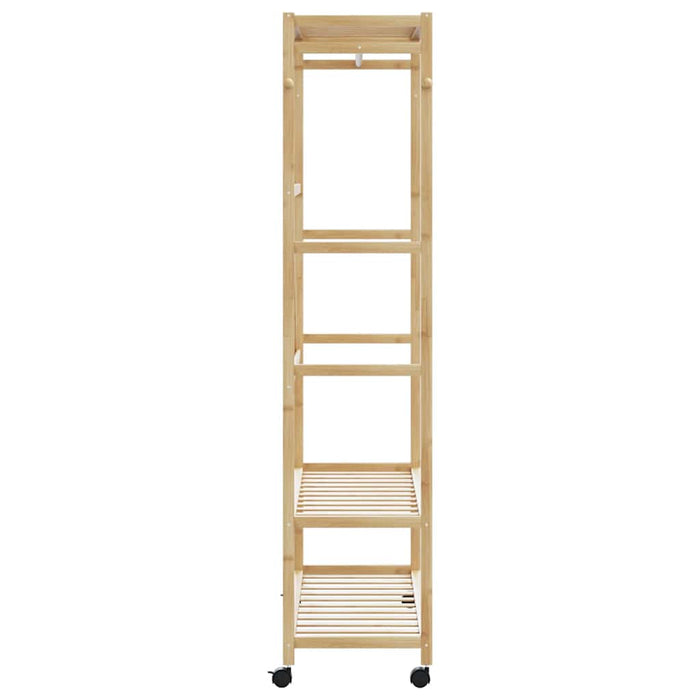 Suport pentru haine cu rafturi și roți 110x40x180 cm bambus - WALTI WALTI