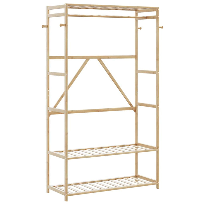 Cuier pentru haine cu rafturi, 110x40x175 cm, bambus - WALTI WALTI