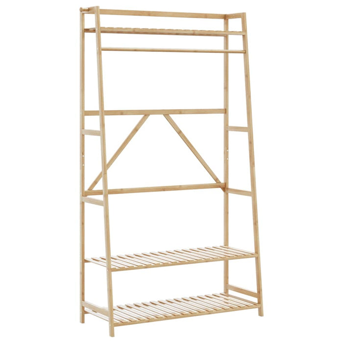 Cuier pentru haine cu rafturi, 110x40x180 cm, bambus - WALTI WALTI