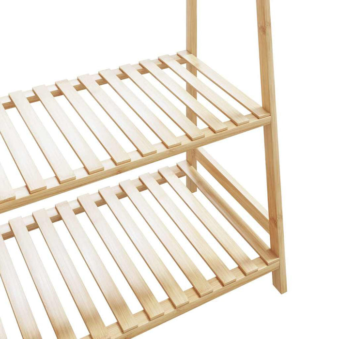 Cuier pentru haine cu rafturi, 110x40x180 cm, bambus - WALTI WALTI