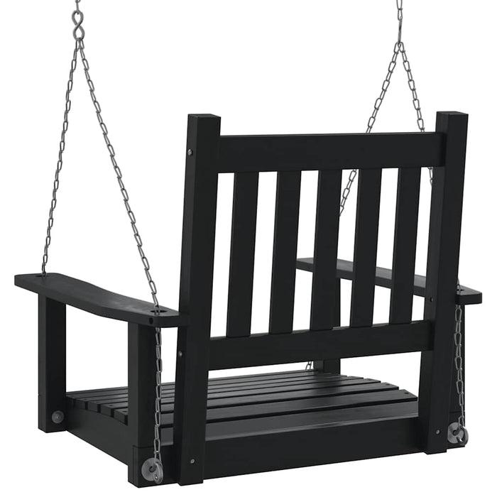 Leagăn de grădină cu lanțuri metalice, negru, lemn masiv brad - WALTI WALTI