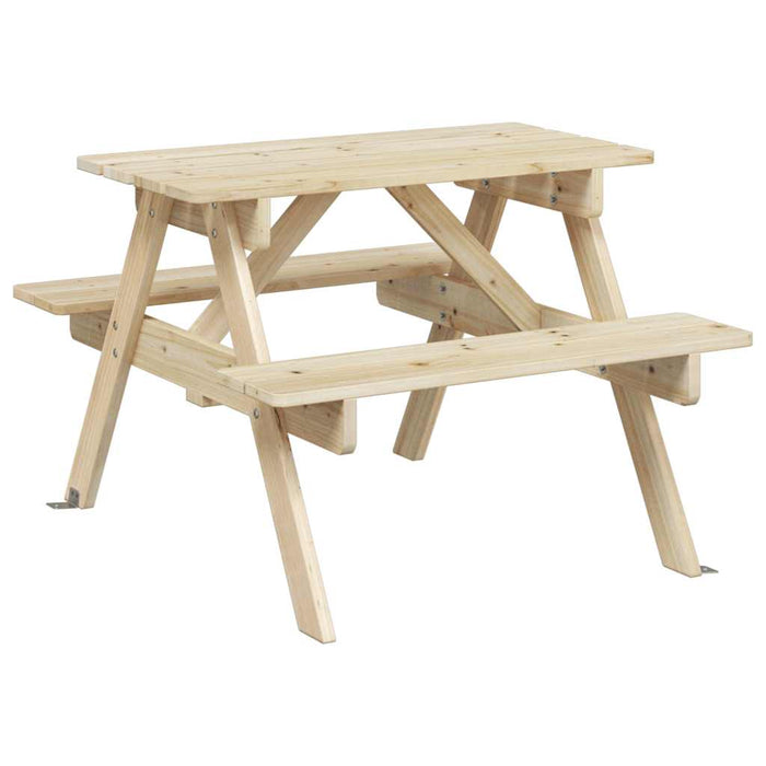 Masă picnic pentru 4 copii, orificiu umbrelă, lemn masiv brad - WALTI WALTI