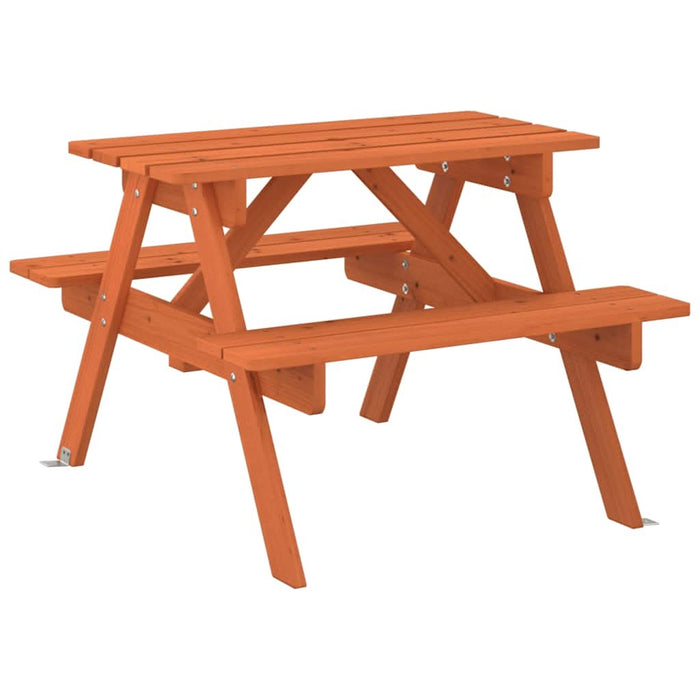 Masă picnic pentru 4 copii, orificiu umbrelă, lemn masiv brad - WALTI WALTI