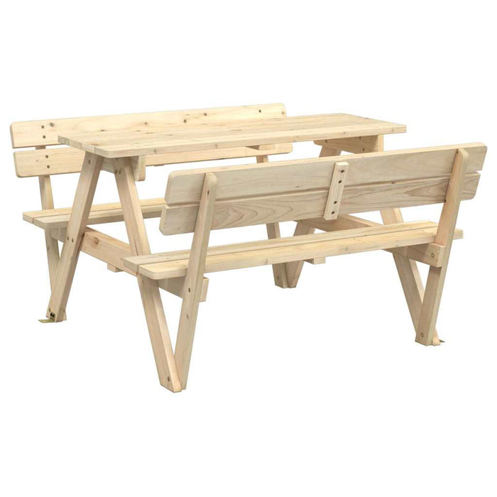 Masă picnic pentru 4 copii, orificiu umbrelă, lemn masiv brad - WALTI WALTI