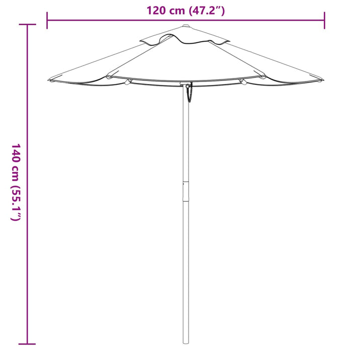 Umbrelă de grădină pentru copii cu stâlp din lemn, Ø120x140 cm - WALTI WALTI