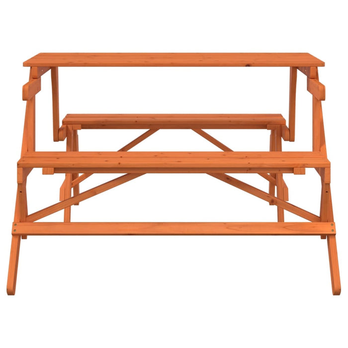 Masă de picnic cu bănci, lemn masiv brad, convertibilă 2 în 1 - WALTI WALTI