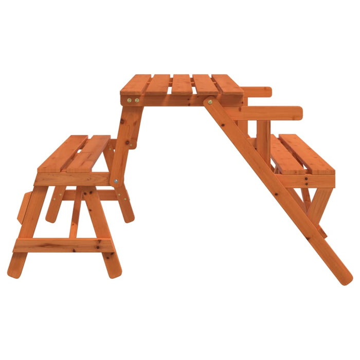Masă de picnic cu bănci, lemn masiv brad, convertibilă 2 în 1 - WALTI WALTI