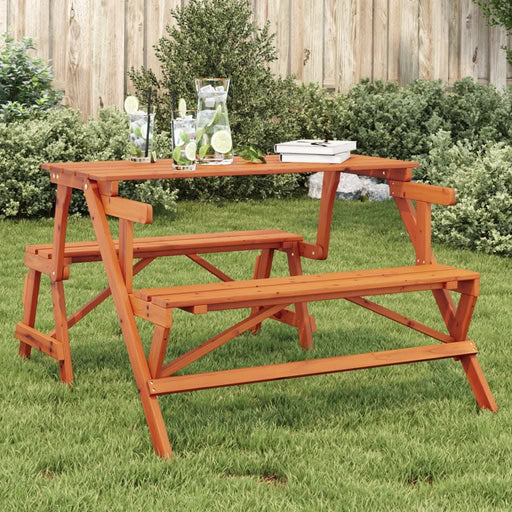 Masă de picnic cu bănci, lemn masiv brad, convertibilă 2 în 1 - WALTI WALTI