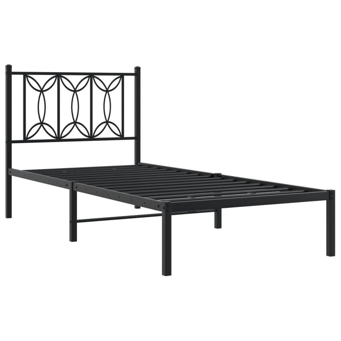 Cadru pat metalic cu tăblie, negru, 90x200 cm - WALTI WALTI