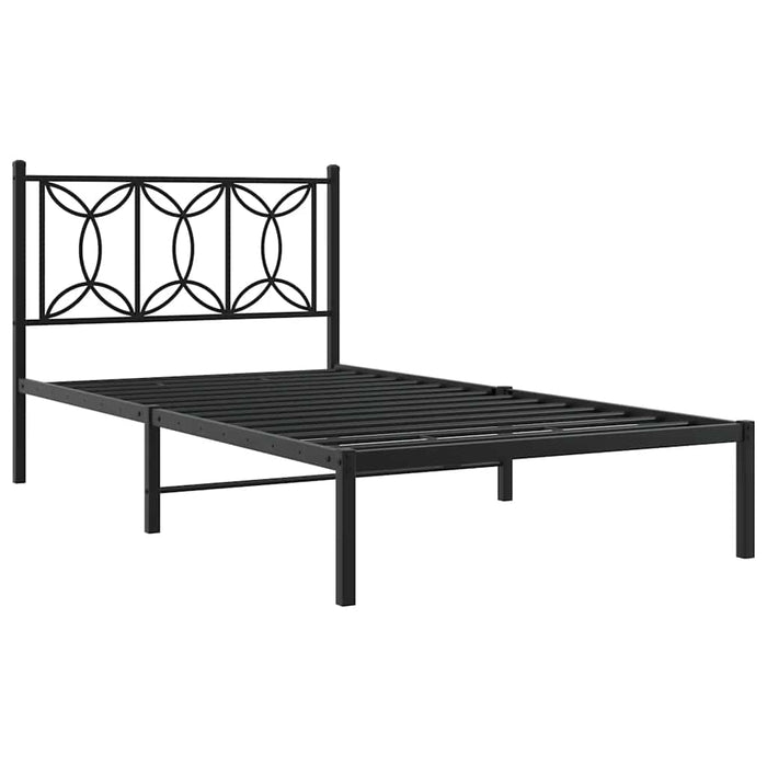 Cadru de pat din metal cu tăblie, negru, 107x203 cm - WALTI WALTI