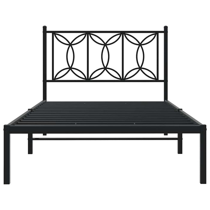 Cadru de pat din metal cu tăblie, negru, 107x203 cm - WALTI WALTI