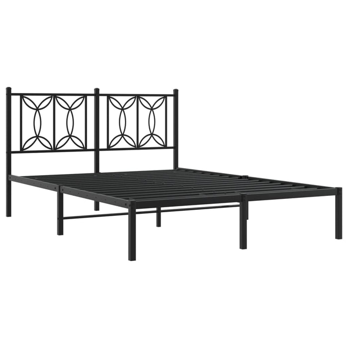 Cadru de pat metalic cu tăblie, negru, 135x190 cm - WALTI WALTI