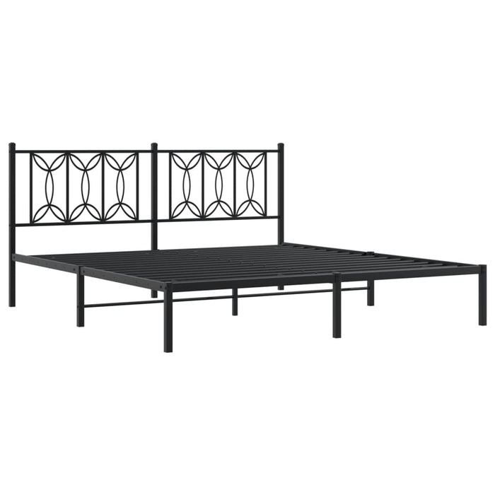 Cadru de pat metalic cu tăblie, negru, 183x213 cm - WALTI WALTI