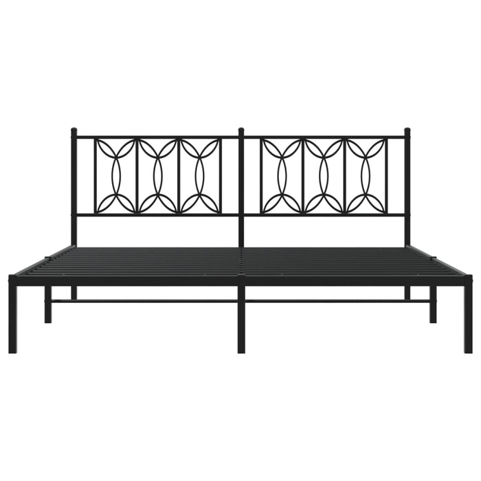 Cadru de pat metalic cu tăblie, negru, 183x213 cm - WALTI WALTI