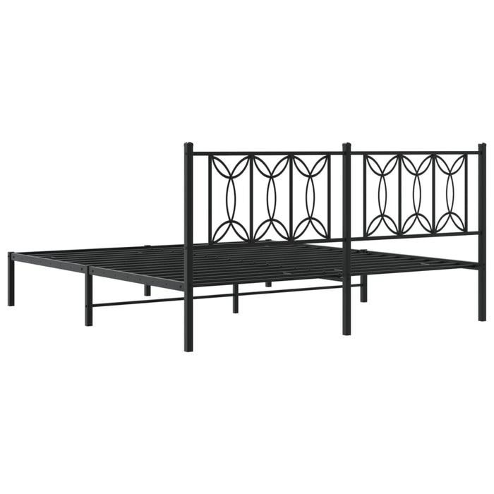 Cadru de pat metalic cu tăblie, negru, 183x213 cm - WALTI WALTI