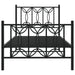 Cadru pat metalic cu tăblii de cap/picioare, negru, 75x190 cm - WALTI WALTI