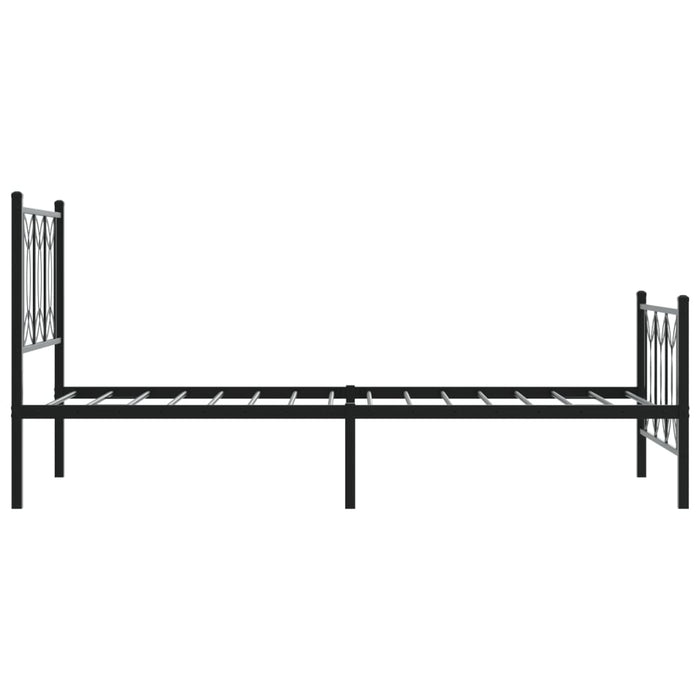 Cadru pat metalic cu tăblii de cap/picioare, negru, 75x190 cm - WALTI WALTI