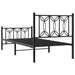 Cadru pat metalic cu tăblii de cap/picioare, negru, 75x190 cm - WALTI WALTI