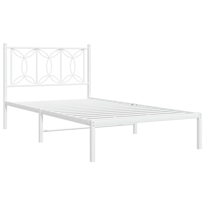 Cadru de pat din metal cu tăblie, alb, 107x203 cm - WALTI WALTI