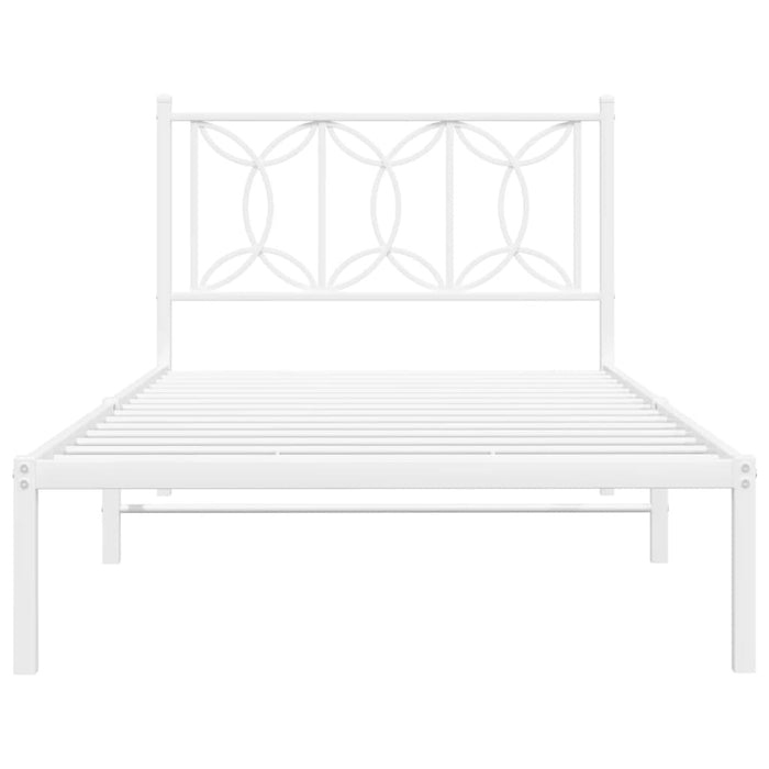 Cadru de pat din metal cu tăblie, alb, 107x203 cm - WALTI WALTI