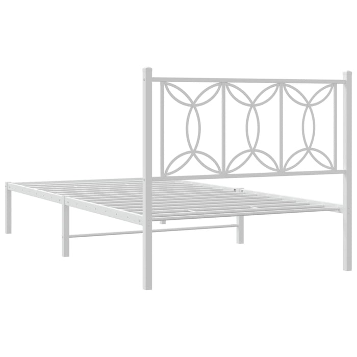 Cadru de pat din metal cu tăblie, alb, 107x203 cm - WALTI WALTI
