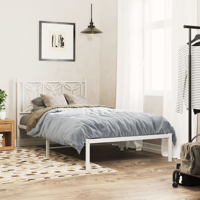 Cadru de pat din metal cu tăblie, alb, 107x203 cm - WALTI WALTI