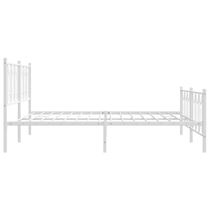 Cadru de pat metalic cu tăblie de cap/picioare, alb, 183x213 cm - WALTI WALTI
