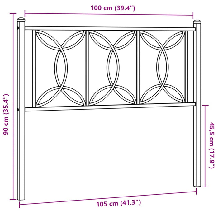 Tăblie de pat metalică, alb, 100 cm - WALTI WALTI