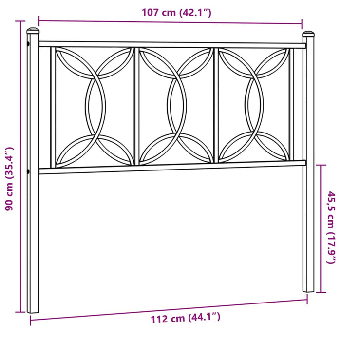 Tăblie de pat metalică, alb, 107 cm - WALTI WALTI