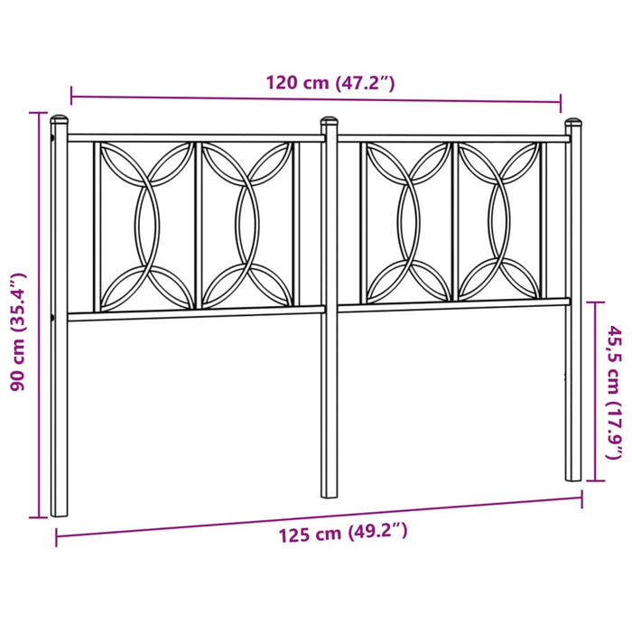 Tăblie de pat metalică, alb, 120 cm - WALTI WALTI