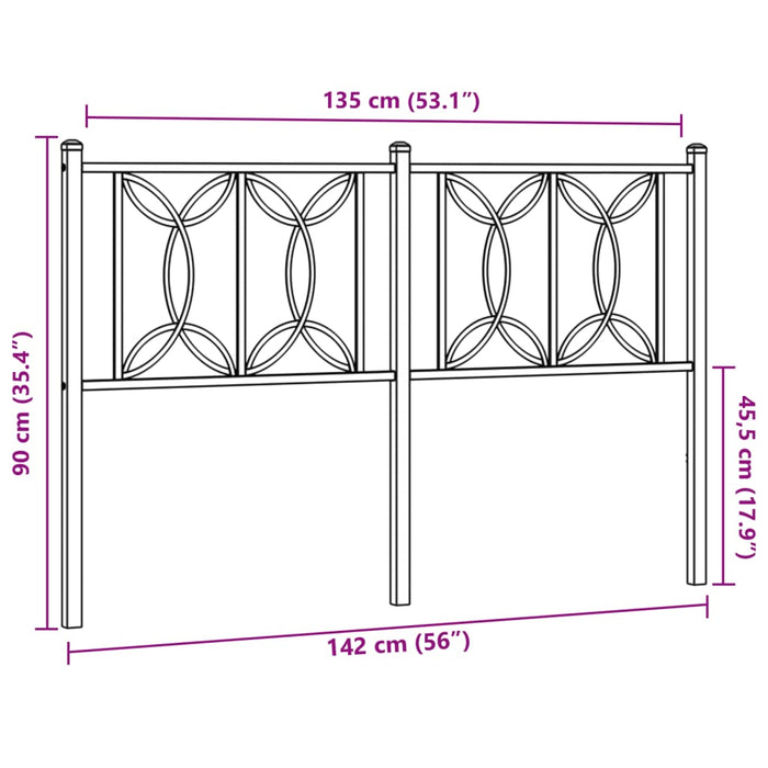 Tăblie de pat metalică, alb, 135 cm - WALTI WALTI