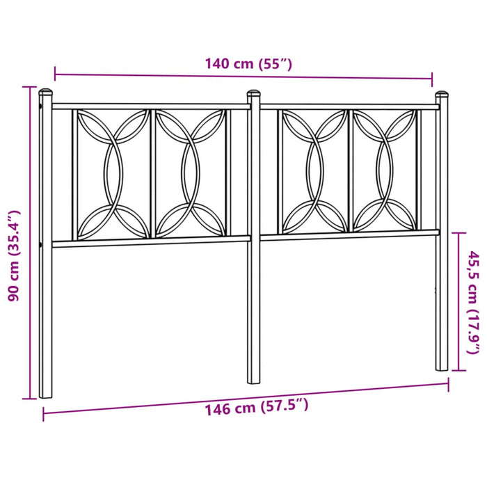 Tăblie de pat metalică, alb, 140 cm - WALTI WALTI