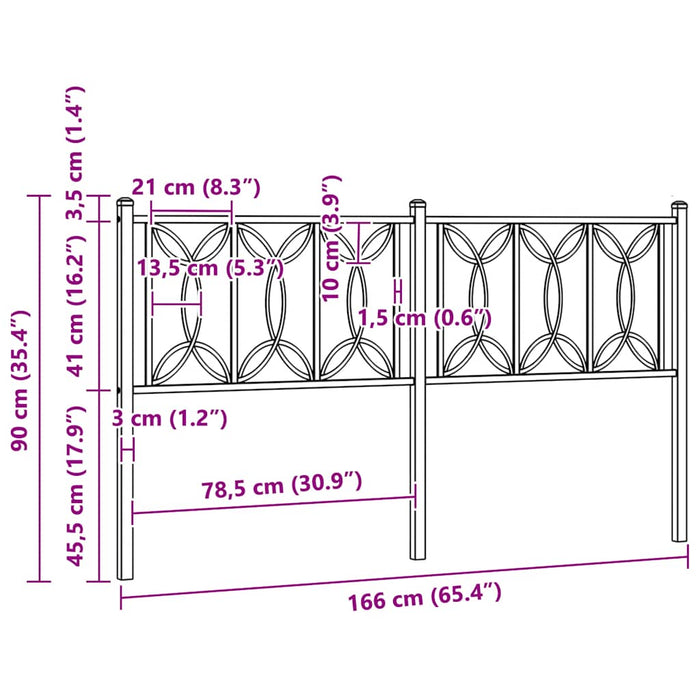 Tăblie de pat de schimb metalică, alb, 150 cm WALTI