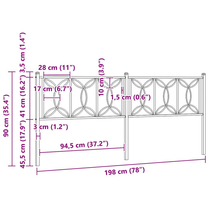 Tăblie de pat de schimb metalică, alb, 193 cm WALTI
