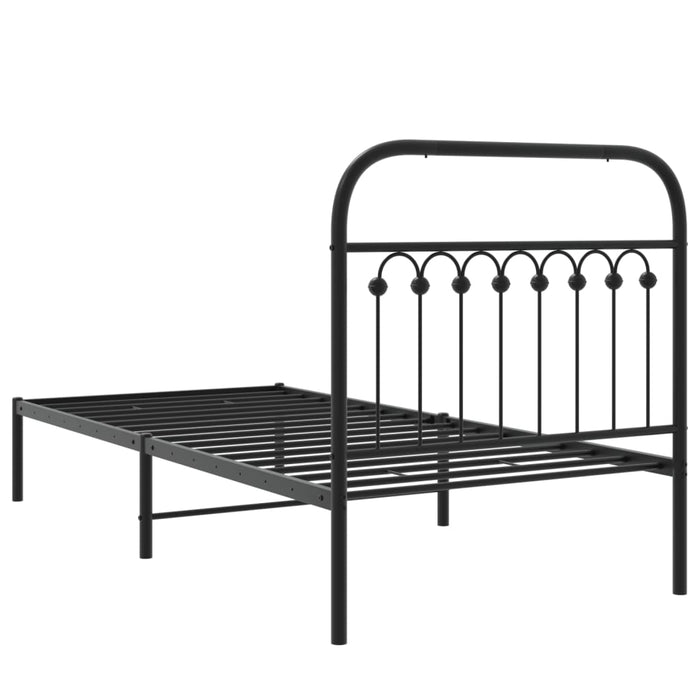 Cadru pat metalic cu tăblie, negru, 90x200 cm - WALTI WALTI