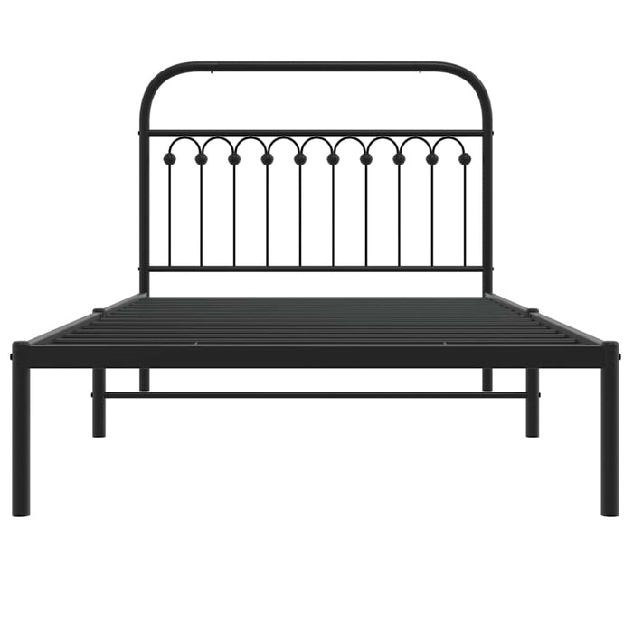 Cadru de pat din metal cu tăblie, negru, 107x203 cm WALTI