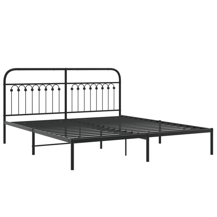 Cadru de pat metalic cu tăblie, negru, 183x213 cm - WALTI WALTI