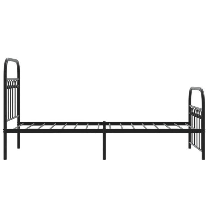 Cadru pat metalic cu tăblii de cap/picioare, negru, 75x190 cm - WALTI WALTI