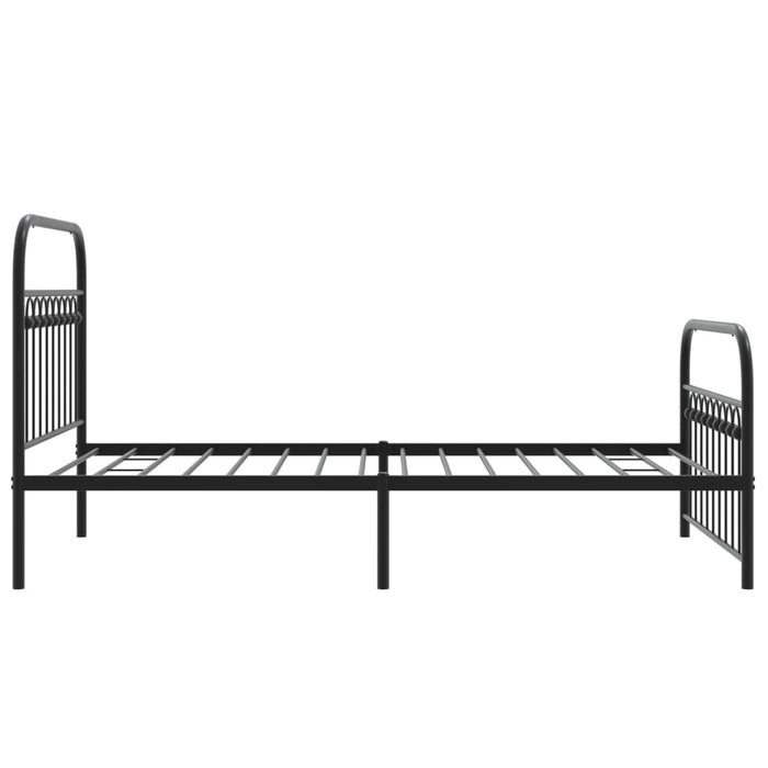 Cadru pat metalic cu tăblii de cap/picioare, negru, 100x190 cm - WALTI WALTI