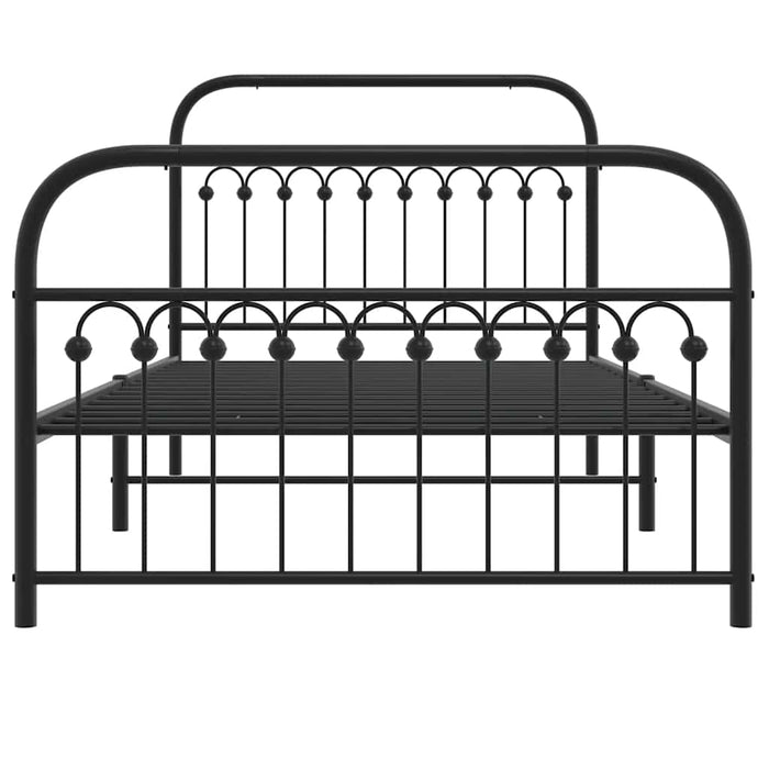 Cadru pat metalic cu tăblii de cap/picioare, negru, 107x203 cm - WALTI WALTI